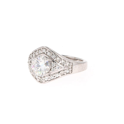 1.73 CTW DEW Round Moissanite Multi-Stone Ring in Sterling Silver
