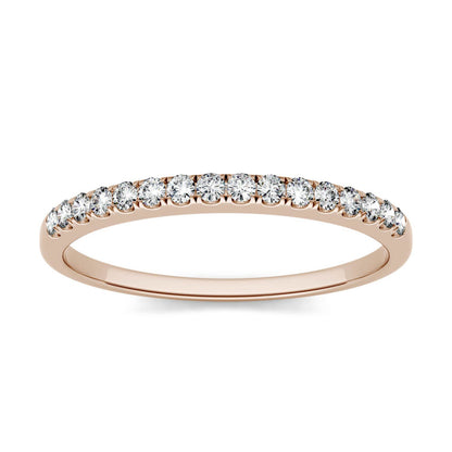 0.16 CTW DEW Round Moissanite Band in 14K Rose Gold