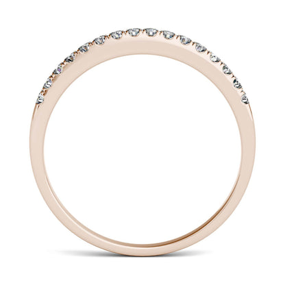 0.16 CTW DEW Round Moissanite Band in 14K Rose Gold