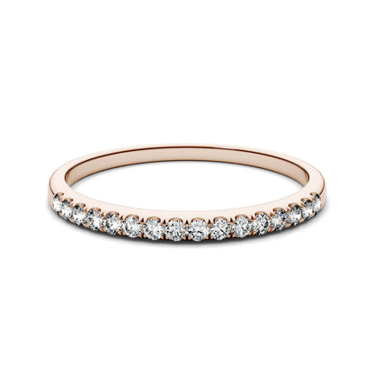 0.16 CTW DEW Round Moissanite Band in 14K Rose Gold