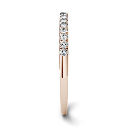 0.16 CTW DEW Round Moissanite Band in 14K Rose Gold