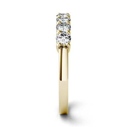 0.70 CTW DEW Round Moissanite Seven-Stone Anniversary Band in 14K Yellow Gold