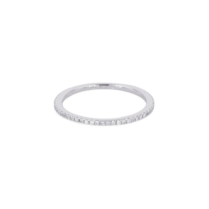 0.29 CTW DEW Round Moissanite Wedding Band in 14K White Gold