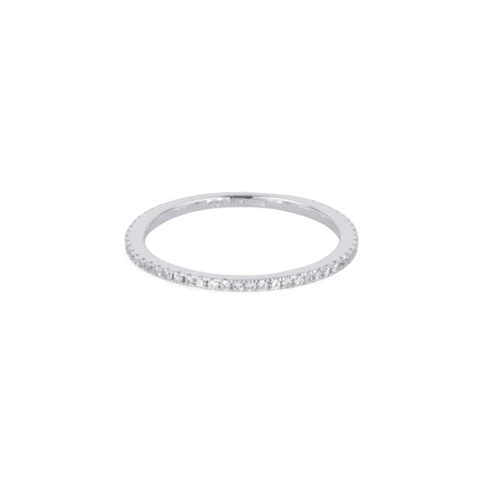 0.29 CTW DEW Round Moissanite Wedding Band in 14K White Gold