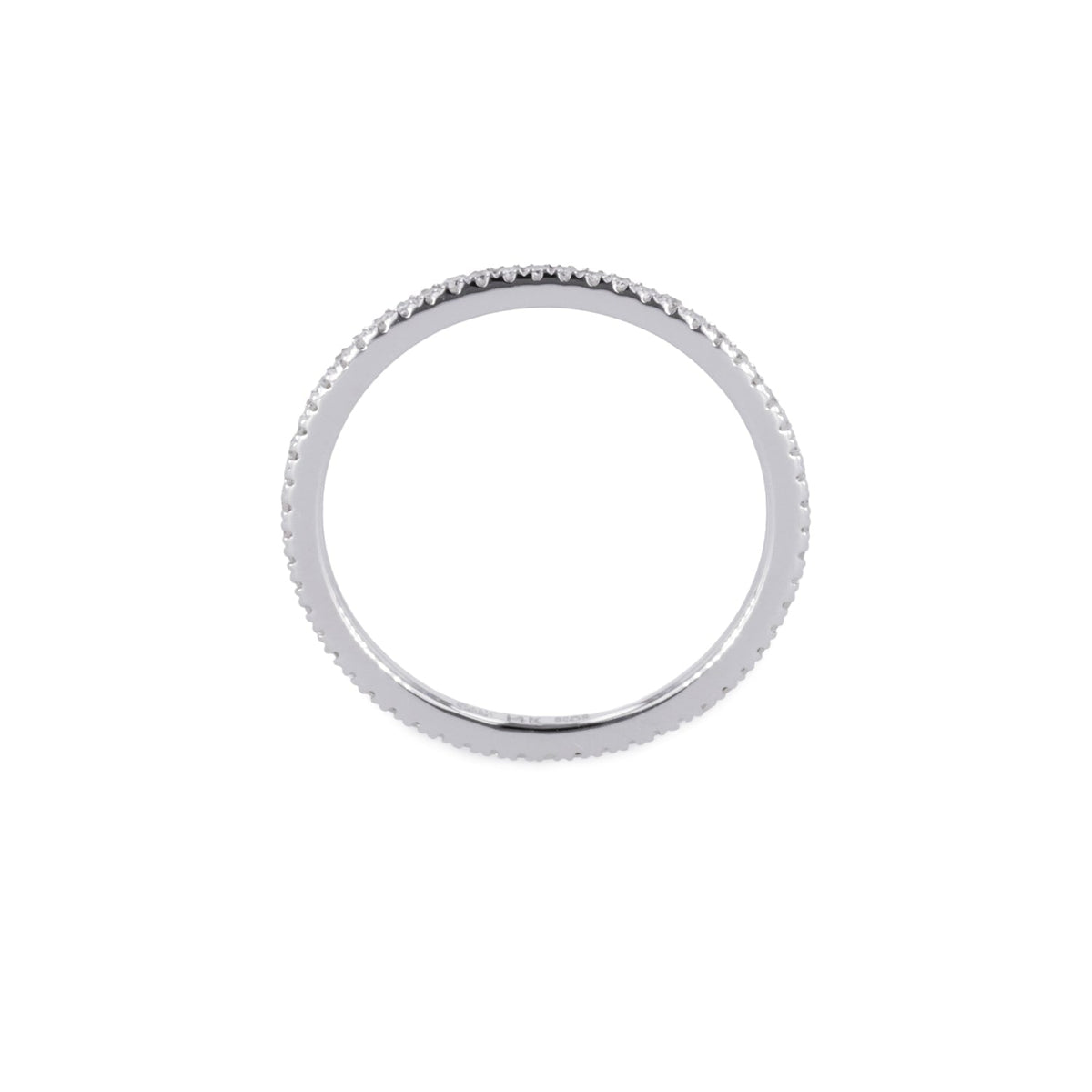 0.29 CTW DEW Round Moissanite Wedding Band in 14K White Gold