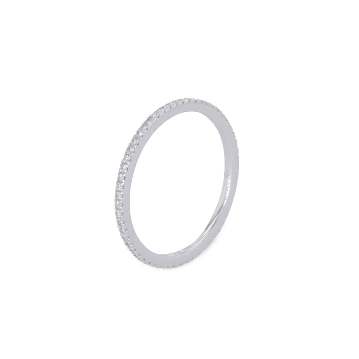 0.29 CTW DEW Round Moissanite Wedding Band in 14K White Gold