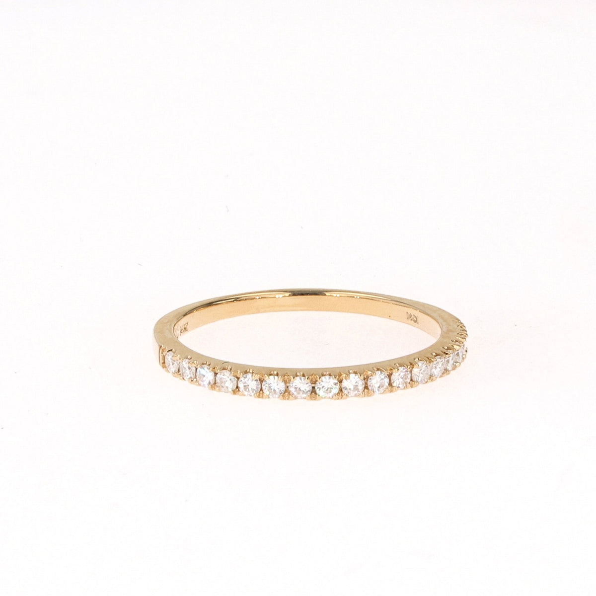 0.34 CTW DEW Round Moissanite Wedding Band in 14K Yellow Gold