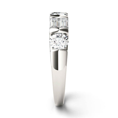1.15 CTW DEW Straight Baguette Moissanite Double-Row Band in 14K White Gold