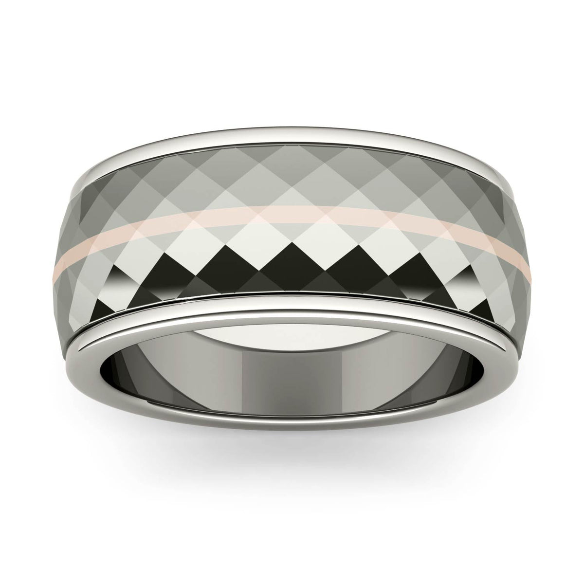 Men's Wedding Band in Titanium and 14K Gold