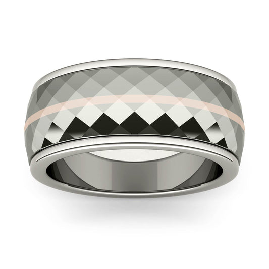 Men's Wedding Band in Titanium and 14K Gold