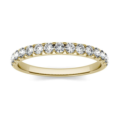 0.45 CTW DEW Round Moissanite Anniversary Band in 14K Yellow Gold