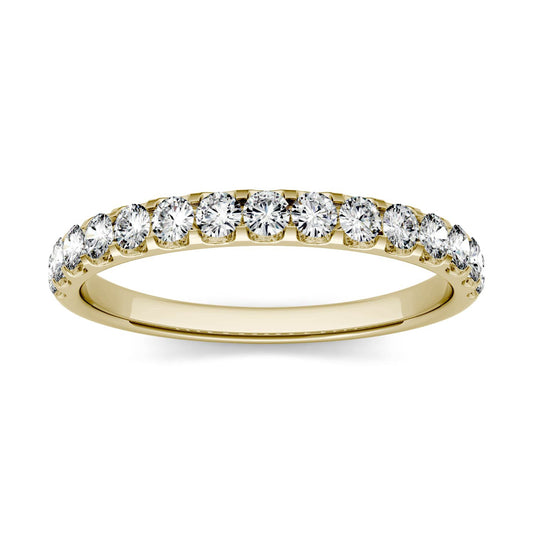 0.45 CTW DEW Round Moissanite Anniversary Band in 14K Yellow Gold