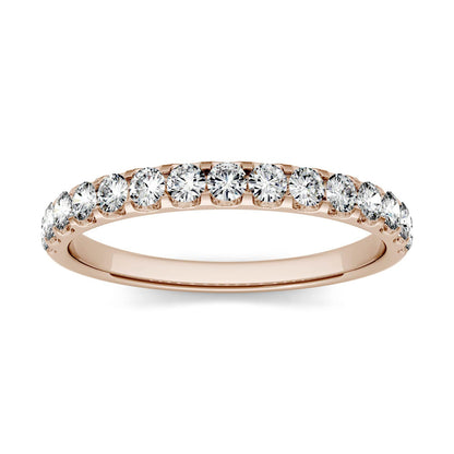 0.45 CTW DEW Round Moissanite Anniversary Band in 14K Rose Gold