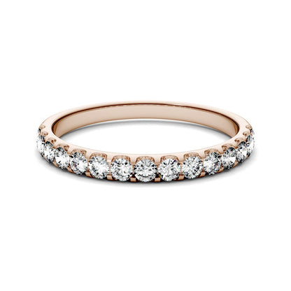 0.45 CTW DEW Round Moissanite Anniversary Band in 14K Rose Gold
