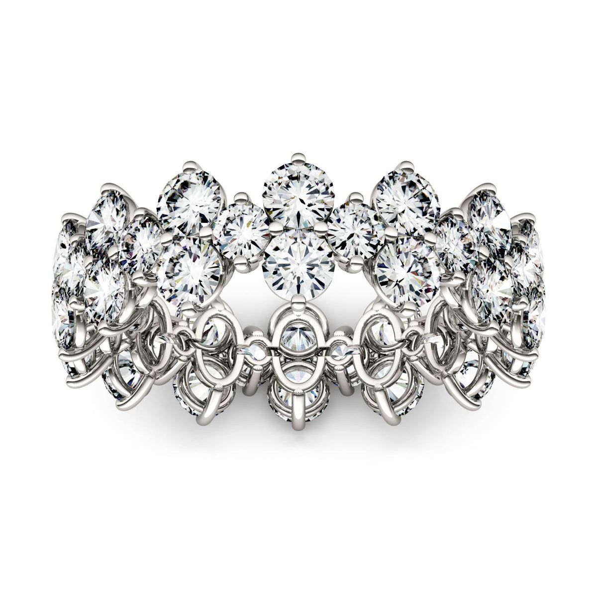 3.64 CTW DEW Round Moissanite Fashion Ring in 14K White Gold