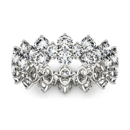 3.64 CTW DEW Round Moissanite Fashion Ring in 14K White Gold