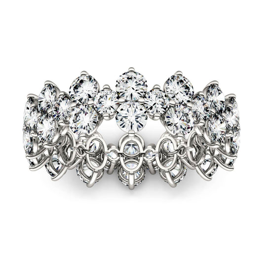 3.64 CTW DEW Round Moissanite Fashion Ring in 14K White Gold