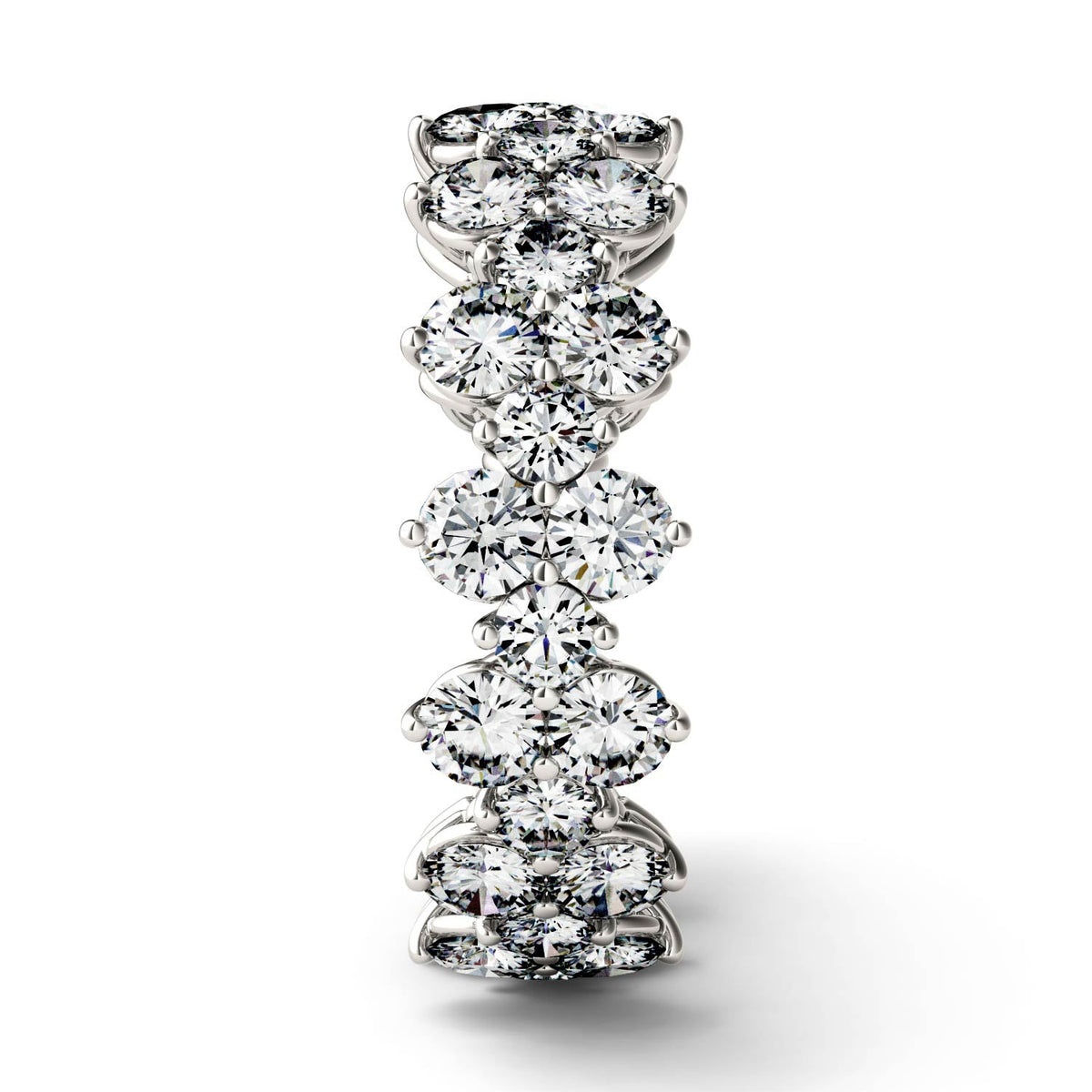 3.64 CTW DEW Round Moissanite Fashion Ring in 14K White Gold