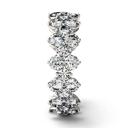 3.64 CTW DEW Round Moissanite Fashion Ring in 14K White Gold