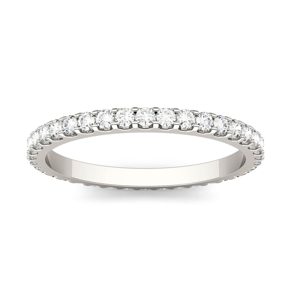 0.57 CTW DEW Round Moissanite Eternity Band in 14K White Gold