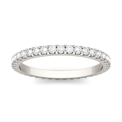 0.57 CTW DEW Round Moissanite Eternity Band in 14K White Gold