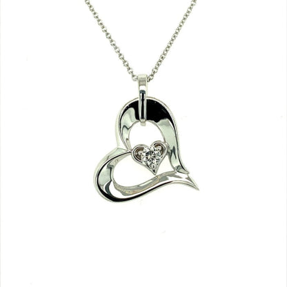 0.13 CTW DEW Moissanite Heart Pendant in Sterling Silver