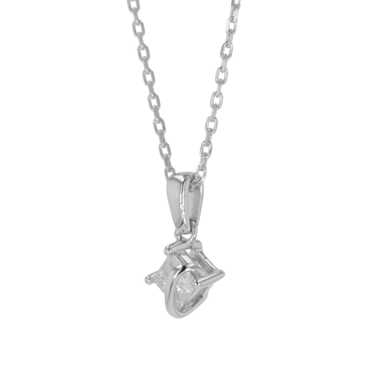 0.37 CTW DEW Square Moissanite Fashion Pendant in Sterling Silver