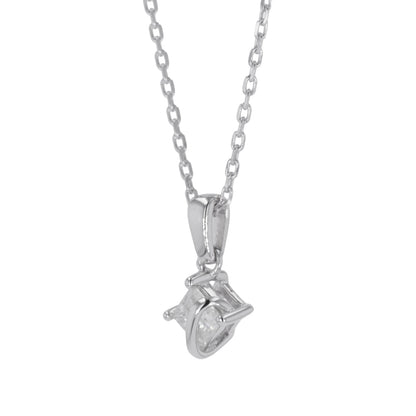 0.37 CTW DEW Square Moissanite Fashion Pendant in Sterling Silver