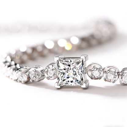 1CT Moissanite Cube Bracelet S925 Sterling Silver