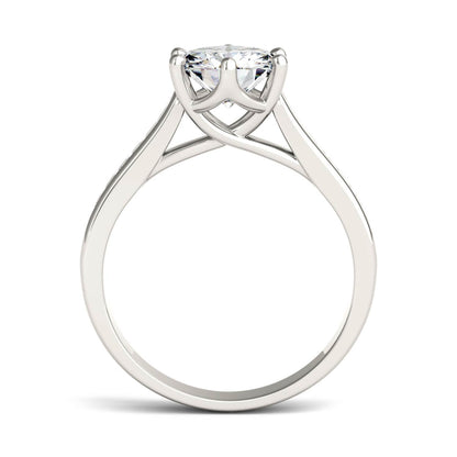 1.66 CTW DEW Round Moissanite Engagement Ring in 14K White Gold