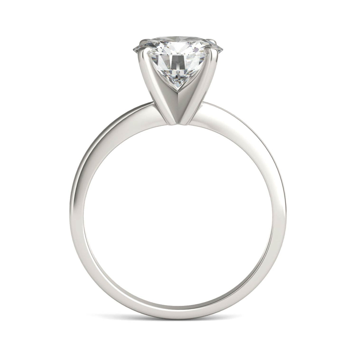 1.90 CTW DEW Round Moissanite Solitaire Engagement Ring in 14K White Gold