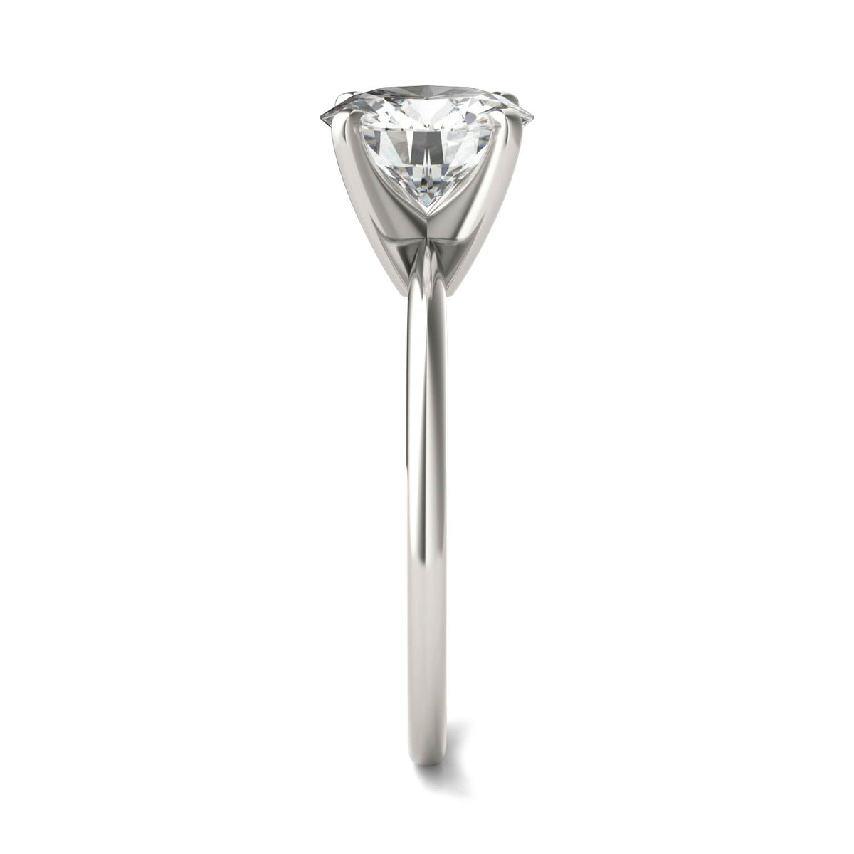 1.90 CTW DEW Round Moissanite Solitaire Engagement Ring in 14K White Gold