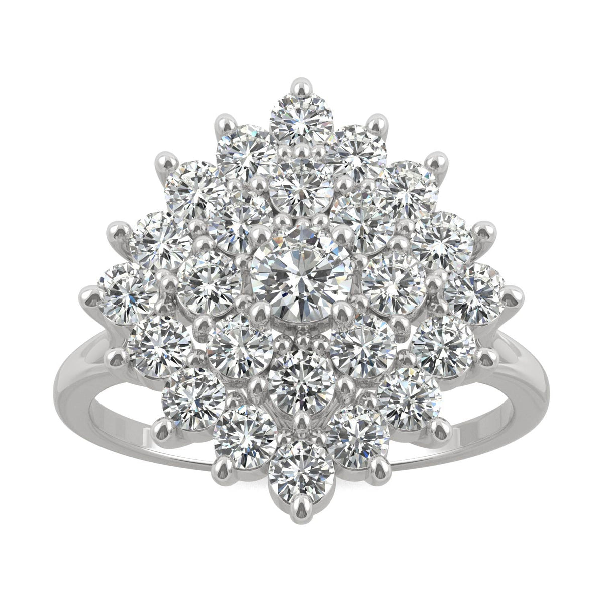 1.12 CTW DEW Round Moissanite Fashion Ring in 14K White Gold