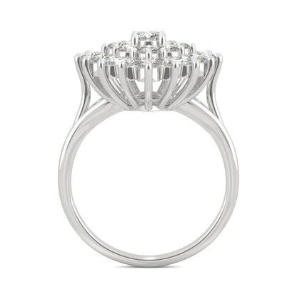 1.12 CTW DEW Round Moissanite Fashion Ring in 14K White Gold