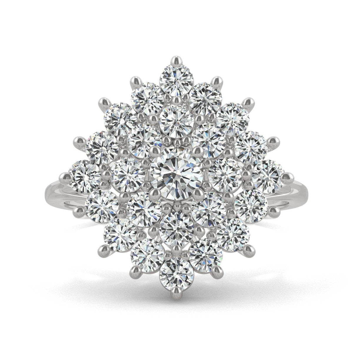 1.12 CTW DEW Round Moissanite Fashion Ring in 14K White Gold