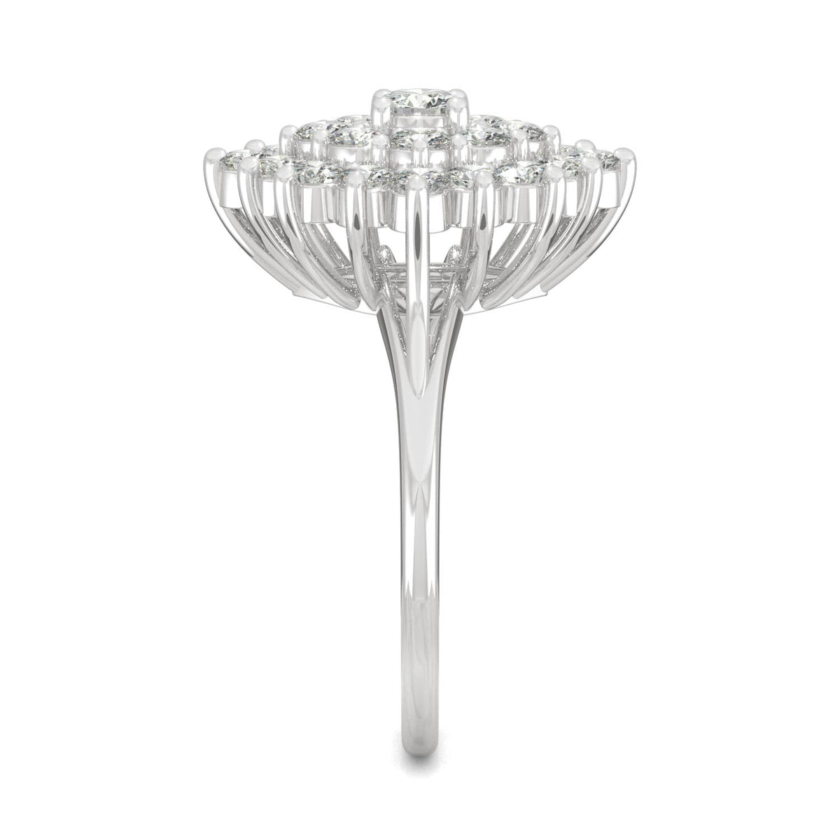 1.12 CTW DEW Round Moissanite Fashion Ring in 14K White Gold