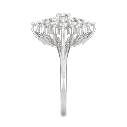 1.12 CTW DEW Round Moissanite Fashion Ring in 14K White Gold