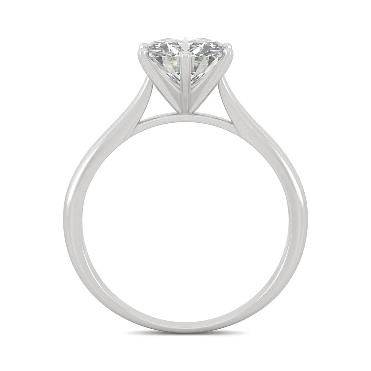 1.50 CTW DEW Round Moissanite Six-Prong Solitaire Engagement Ring in 14K White Gold