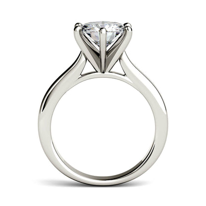 1.90 CTW DEW Round Moissanite Solitaire Engagement Ring in 14K White Gold