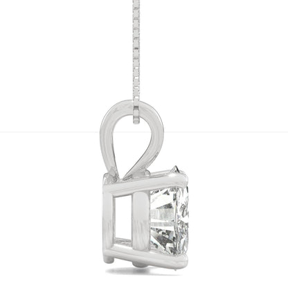 3.10 CTW DEW Round Moissanite Basket Pendant in 14K White Gold
