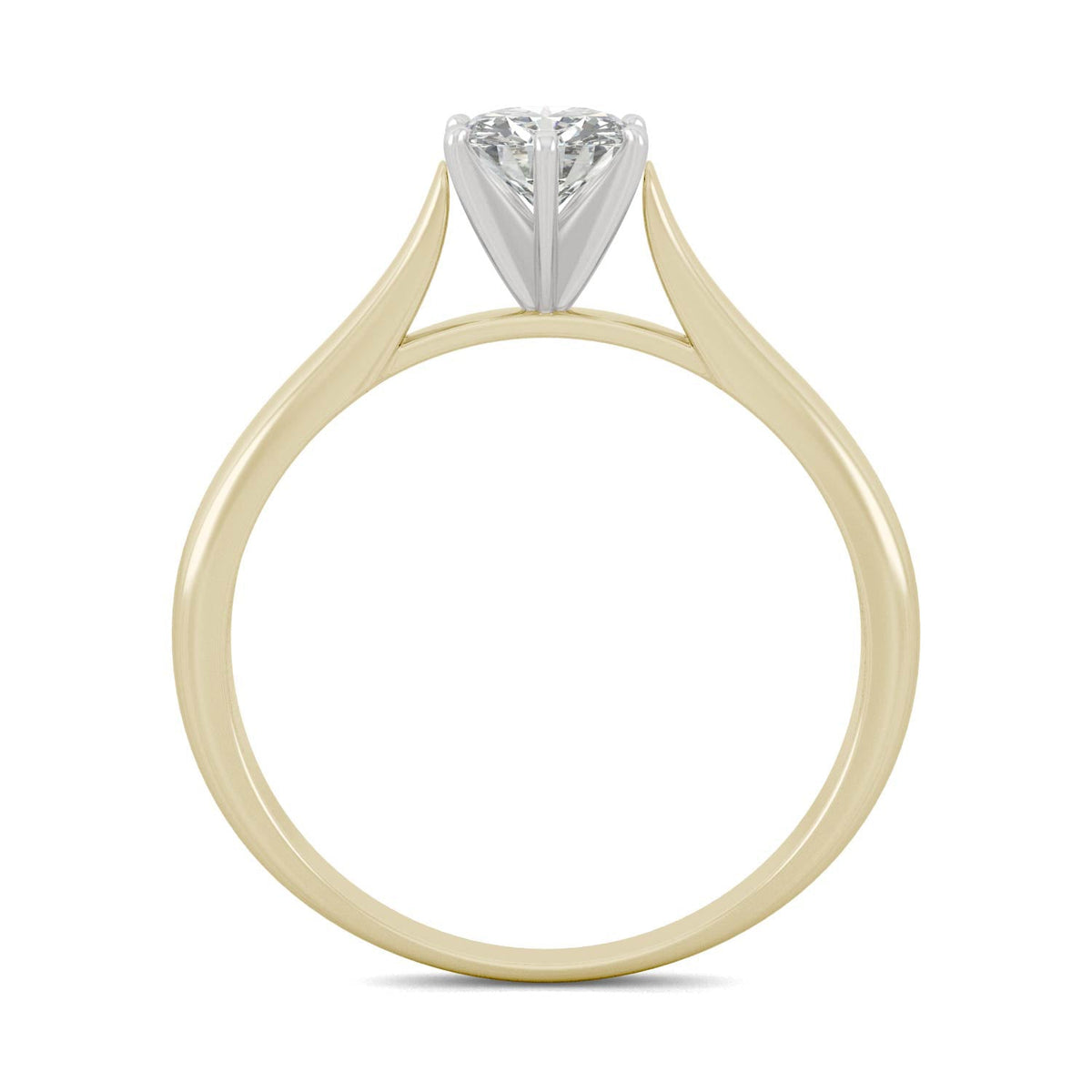 0.50 CTW DEW Round Moissanite Engagement Ring in 14K Two-Toned Gold