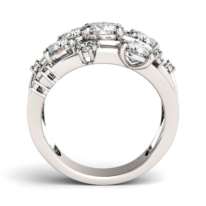 3.14 CTW DEW Round Moissanite Galaxy Ring in 14K White Gold