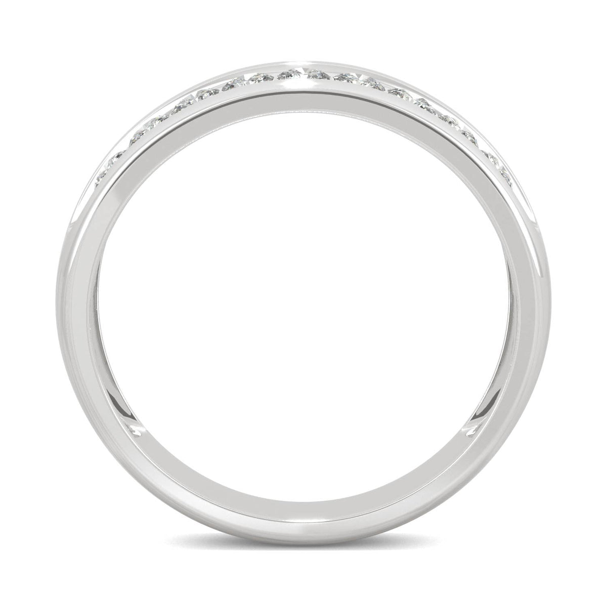 0.72 CTW DEW Round Moissanite Two Row Ring in 14K White Gold