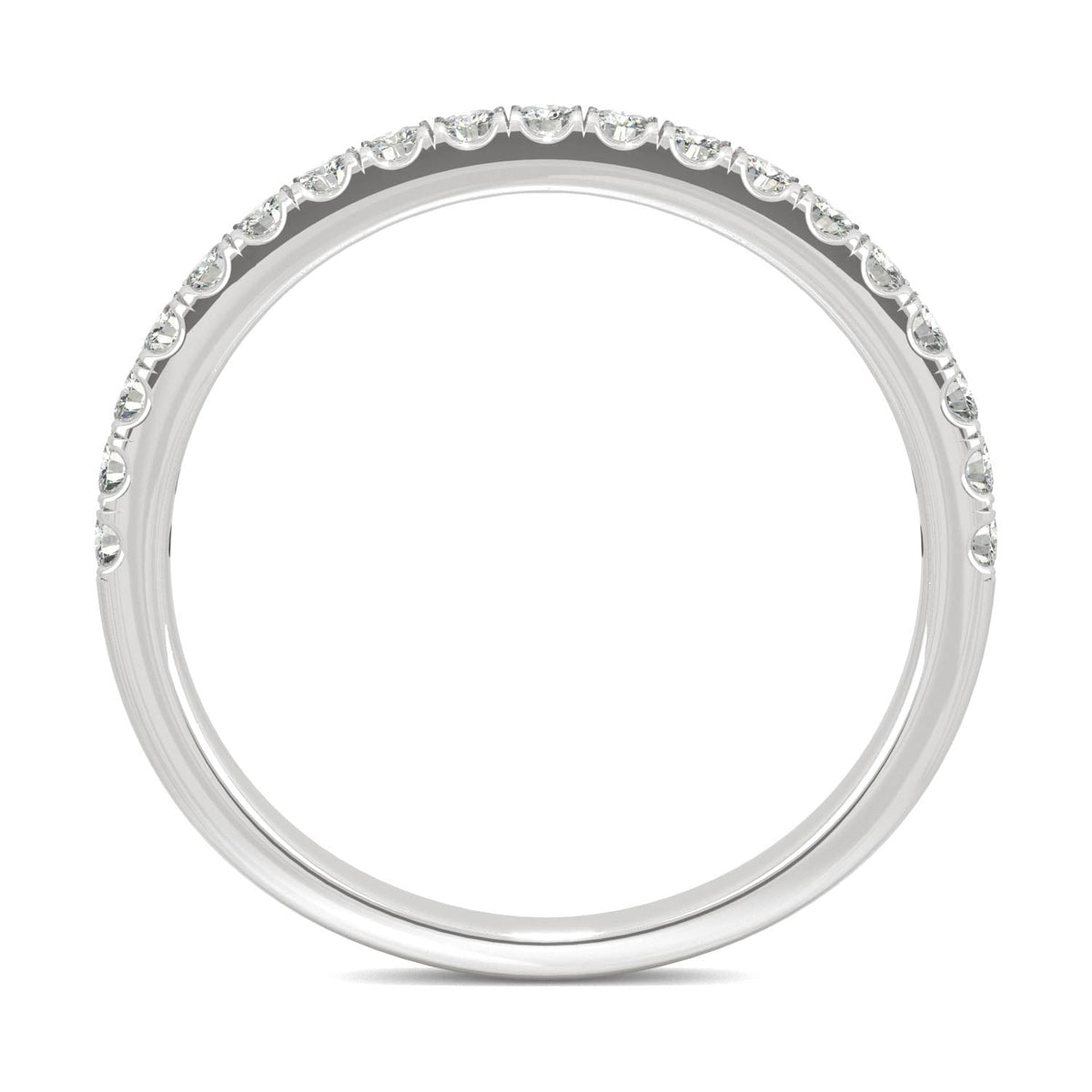 0.33 CTW DEW Round Moissanite Wedding Band in 14K White Gold