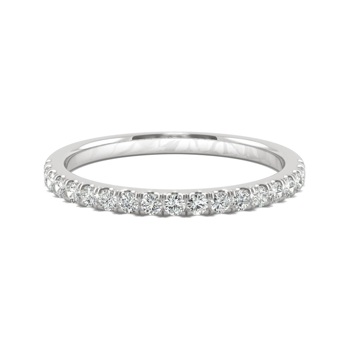 0.33 CTW DEW Round Moissanite Wedding Band in 14K White Gold