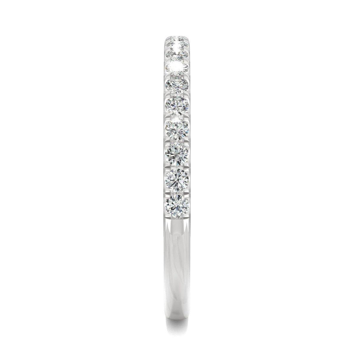 0.33 CTW DEW Round Moissanite Wedding Band in 14K White Gold