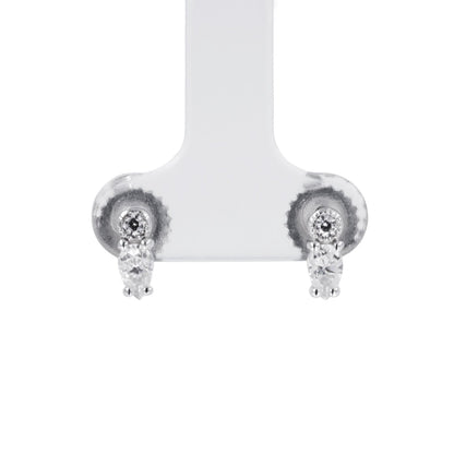 0.48 CTW DEW Round and Pear Moissanite Mini Stud Earrings in 10K White Gold