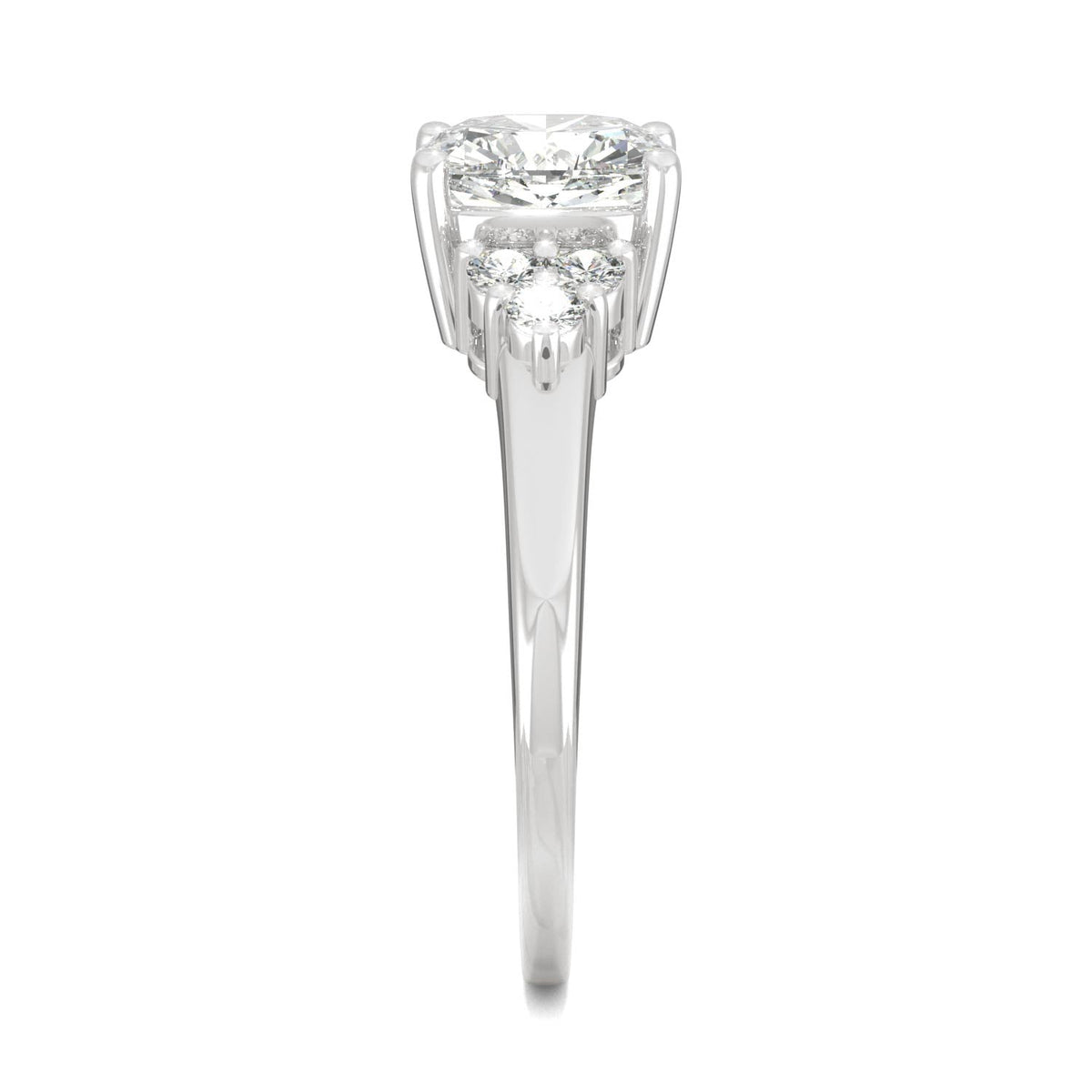 1.88 CTW DEW Cushion Moissanite Engagement Ring in 14K White Gold