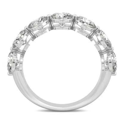3.50 CTW DEW Round Moissanite Seven-Stone Ring in 14K White Gold