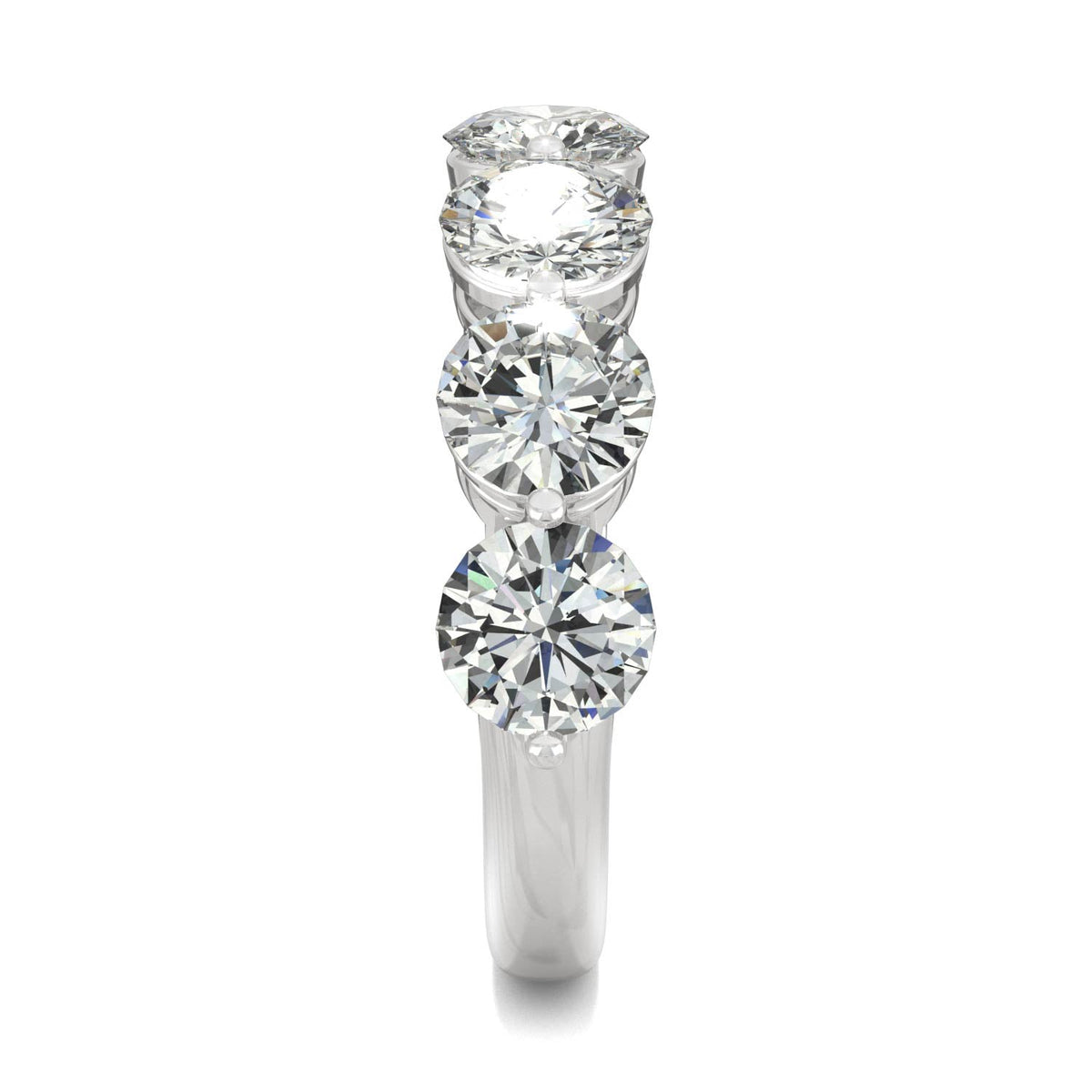 3.50 CTW DEW Round Moissanite Seven-Stone Ring in 14K White Gold